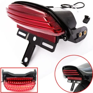 Soporte de luz de freno trasero LED Tri-Bar Fender para Harley Softail FXST FXSTC FXSTB - Imagen 1 de 12