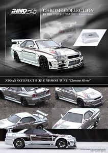 INNO64 MODELS Nissan Skyline GT-R R34 NISMO R-TUNE CHROME EDITION SILBER SILVER