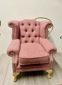 Children’s Small Chesterfield Pink Wingback Chair - Picture 1 of 6