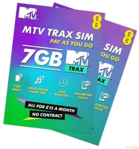 Sim MTV TRAX EE pay as you go 7 GB - Imagen 1 de 1