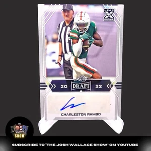 2022 Leaf Draft Charleston Rambo Rookie Auto #BA-CR1 Miami Hurricanes - Picture 1 of 2