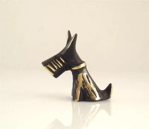 Walter BOSSE Vienna Sitting TERRIER Type A 38mm Patinated Brass Bronze Dog - Picture 1 of 5