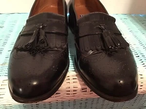 Men’s Bostonian Classics Black Leather Loafers Tassels 9M #20370 - Picture 1 of 7