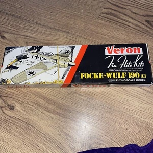 Vintage Veron Flying Scale Model Kit Focke-Wulf 190 A3 TRU-FLITE MADE IN ENGLAN - Picture 1 of 8
