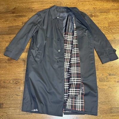 Burberrys Of London Trench Double Overcoat With Wool Lining Men's Black 46 - Image 1 of 4