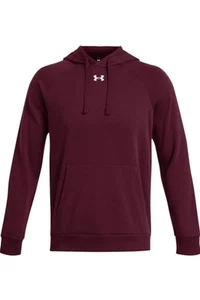 Men's Under Armour Meduim Rival Fleece Sweatshirt Hoodie Maroon - Picture 1 of 3