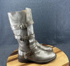 Fiorentini Baker Biker Boots 38 EU/8 US Leather 7040 Eternity 3 Buckle Tall Moto - Picture 1 of 10