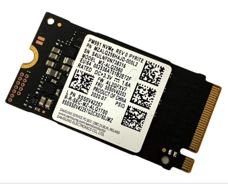 Samsung 256gb SSD M.2 2242 Pm991 NVMe Mzalq256hajd-000l2 Mz-alq2560