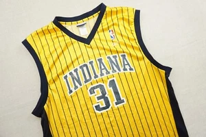 Vintage Reggie Miller Indiana Pacers Jersey Mens Size Large Reebok Nba Striped - Picture 1 of 11