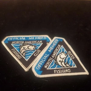 2 Nuevos Parches Vintage del Club de Pesca de América del Norte Oficiales para Miembros de Vida Sin Usar - Imagen 1 de 2