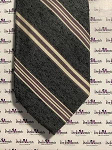 BROOKS BROTHER Silk Charcoal With White & Purple Striped Design Tie BRAND NEW - Picture 1 of 3
