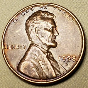1958 D Lincoln Wheat Penny With Strong DDO On Date! Very Gradable & RARE!!! - Picture 1 of 11