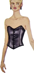 1980s Strapless Bodice Full Skirt Formal Dress Butterick 6391 Sewing Pattern - Picture 1 of 4