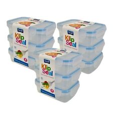 Plastic Food Storage Containers Leakproof Clip lids Lock Airtight Seal 240ml x9