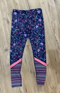 Old Navy Go-Dry Active Blue Floral Leggings Size XL (14) Youth Girls - Picture 1 of 5