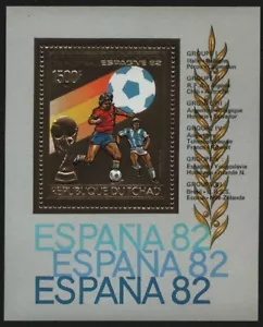 Chad 1982 - Mi-n.o bloque 88 A ** - Estampillada sin montar o nunca montada - oro - fútbol / fútbol - Imagen 1 de 1