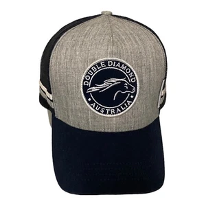 Double Diamond Aust. Cap 5 Panel Snapback Truckers Mesh Baseball Hat OSFM Grey - Picture 1 of 12