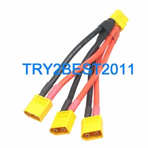 XT60 1 female to 3 male 3 Way Parallel Cable Charge or Combine Batteries - Picture 1 of 4