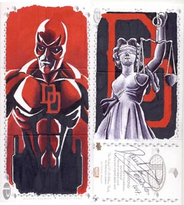 2017 Marvel Premier Triple Panel Sketch Card Fernandez Daredevil - Picture 1 of 1