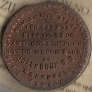 QUEBEC, Montreal - Joseph Leroux Copper Token, Breton 582 ICCS MS60 - Bild 1 von 3