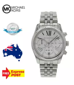 NEW MICHAEL KORS LEXINGTON MK5555 SILVER WOMENS CHRONOGRAPH QUARTZ WATCH - Picture 1 of 8