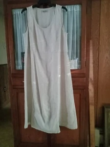FLAX Urban Almond Linen Cotton Midi Sleeveless Dress S / M - Picture 1 of 7