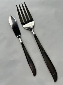 Oneida TWIN STAR Community Stainless Meat Serving Fork & Master Butter Knife - Picture 1 of 3