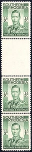 Southern Rhodesia 1937 KGVI ½d green, GUTTER STRIP, SG.40, UM - Picture 1 of 1