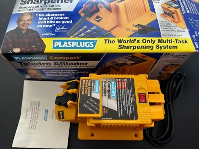 New Open Box -Plasplugs Compact High Speed Steel Drill Sharpener  *FREE SHPPING* - Image 1 of 2