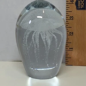 Vintage Art Glass Paperweight Jellyfish Sissy-Boy Dutch Handmade Clear - Picture 1 of 5