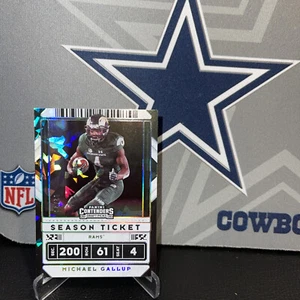 2020 Contenders Draft Michael Gallup 2/23 SSP Season Ticket Cracked Ice  cowboys - Picture 1 of 4