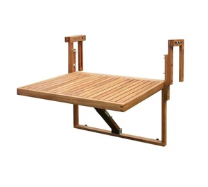 Interbuild Toronto Balcony Railing Table 28"x24" Golden Teak, Solid Acacia Wood - Picture 1 of 6