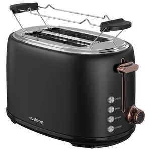 Toaster 2 Scheiben, 1,5" Extra Breite Schlitze Edelstahl Toaster mit Erwärmung... - Bild 1 von 8