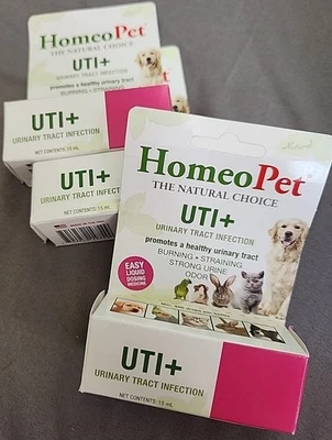Lot Of 3 HomeoPet Uti Urinary Track Infection 15 mL Natural Pet Relief Cat Dog - Image 1 of 3