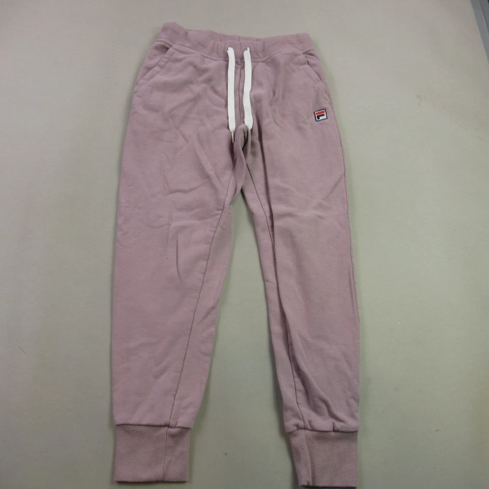 Pantalones deportivos Fila para mujer sudaderas medianas cintura elástica cordón rosa Foto 1 de 4