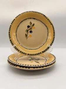 "Juego de 3 mesas Avenue ITALIAN BISTRO platos de ensalada 7 1/2"" pintados a mano" - Imagen 1 de 9