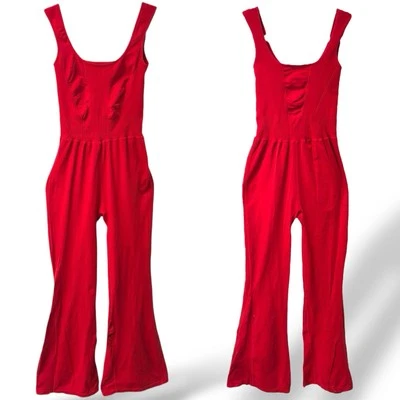 Free People Movement X Escotilla Buen Karma Talla M/L Rojo Maternidad Una Pieza Foto 1 de 4