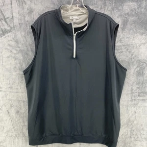 Peter Millar Vest Mens XXL Black Perth Galway Vest 1/4 Zip Golf Crown Sport - Picture 1 of 11