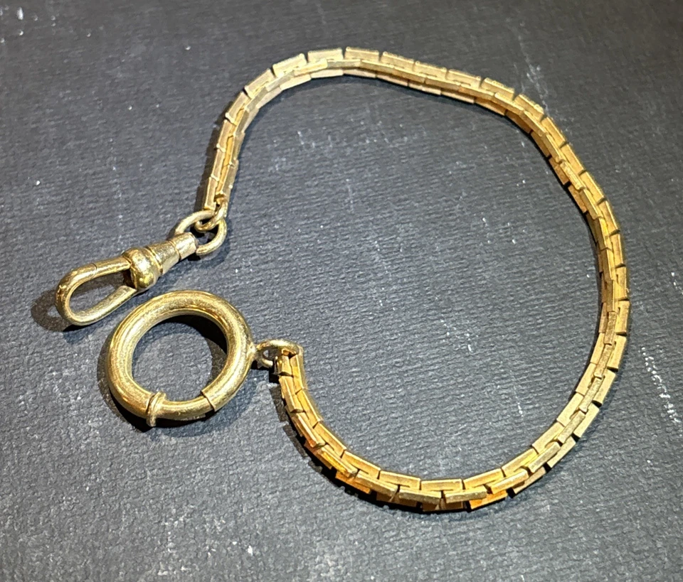 Brazalete de eslabones de cadena de oro con gancho de bucle 12k GF. 9g Foto 1 de 4