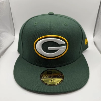 Gorra New Era 59FIFTY Green Bay Packers Clásica Verde Ajustada Talla 7 1/4 Foto 1 de 4