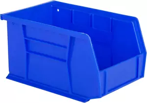 Plastic Stackable Storage Bin and Hanging Container Blue 9-1/2" X 6" X 5" - Picture 1 of 12