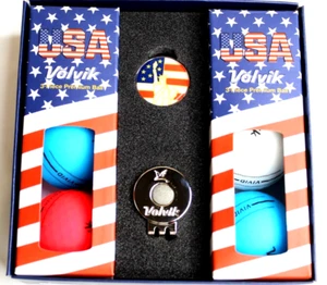 Volvik Vivid Limited Edition USA Red White Blue Golf Balls, New in Box - Picture 1 of 5