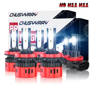 Super Bright Xenon White H9 H11 H11 LED Headlight Hi-Low Beam Fog Light Bulbs 6x - Picture 1 of 12