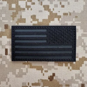 Parche Bandera Inversa Estados Unidos V2 EE. UU. Negro sobre Negro Morale IR - Gancho y Lazo - Imagen 1 de 2