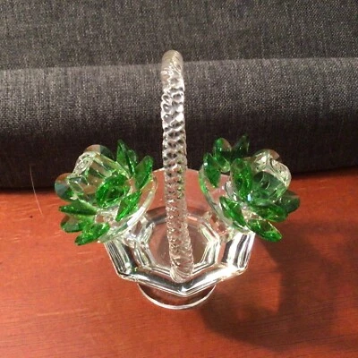 Mesa central de flores de cristal Imikeya o Bsk flores verdes Foto 1 de 4