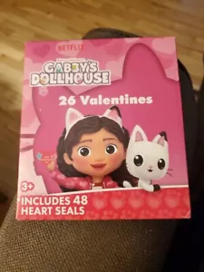 Gabby's 26 Valentines Cards Box Dreamworks Dollhouse Stickers & Seal 8 Designs - Picture 1 of 1