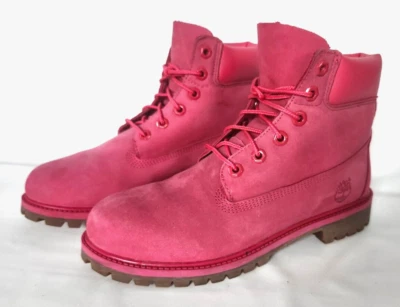 Timberland 6-Inch Premium Waterproof Junior Big Girls/Women's Boots Size 7 Pink - Image 1 of 4