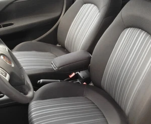 FIAT PUNTO EVO LINEA (2005-2018) MITTELARMLEHNE PASSFORM ARMLEHNE TEXTIL SCHWARZ - Picture 1 of 1