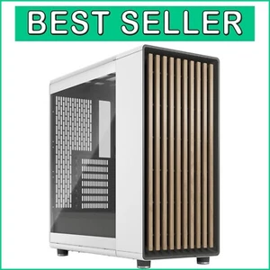 Sustainable Oak Front Gaming Case with Clear Glass Panel - 140mm Fan Included - Photo 1/10