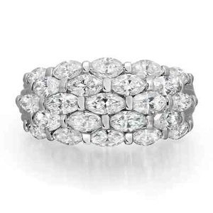 Damiani Marquise Cut Diamond Cocktail Ring 18K White Gold 2.92Cttw Size 7.5 - Picture 1 of 5